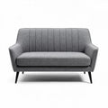 Divano grigio in tessuto dimensioni 150 x 75 x 85 cm con gambe in legno