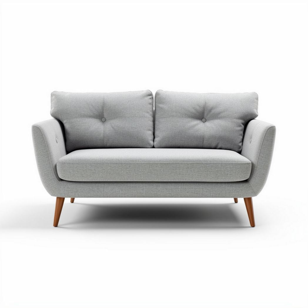 Divano grigio con imbottitura in tessuto dimensioni 150 x 90 x 80cm