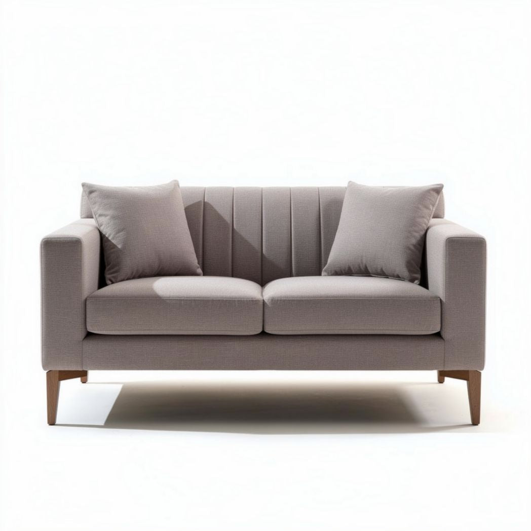 Divano in tessuto grigio con cuscini sfoderabili dimensioni 160 x 80 x 75cm