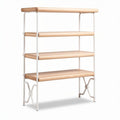 Scaffale in legno e metallo bianco 80 x 40 x 120cm con quattro ripiani