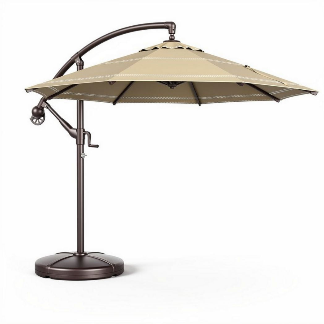 Ombrellone da giardino con struttura in metallo e tessuto beige 200 x 200 x 250cm