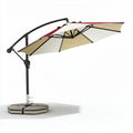 Parasol da giardino regolabile in alluminio con base 200 x 200 x 250cm rosso e bianco